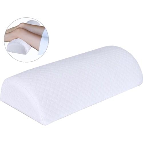 Half Moon Bolster Semi-Roll Pillow - Ankle and Knee Support - Leg Elevation - Back, Lumbar, Neck Pain Relief - Pad for Side Slee