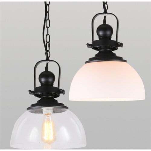 Vintage Glass Shadelamp Pendant Lamp Decoration Home Lighting Fixture Retro Industrial Pendant Lights 110v 220 Edison E27 Bulb