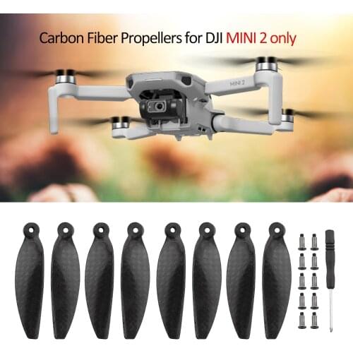 For DJI Mavic Mini 2 Carbon Fiber Propeller Low Noise Blades With Screws Portable Impact Resistance High Efficiency Accessories