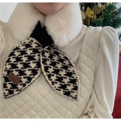 Winter literary style soft and delicate wool scarf warm imitation rabbit hair false collar ladies muffler