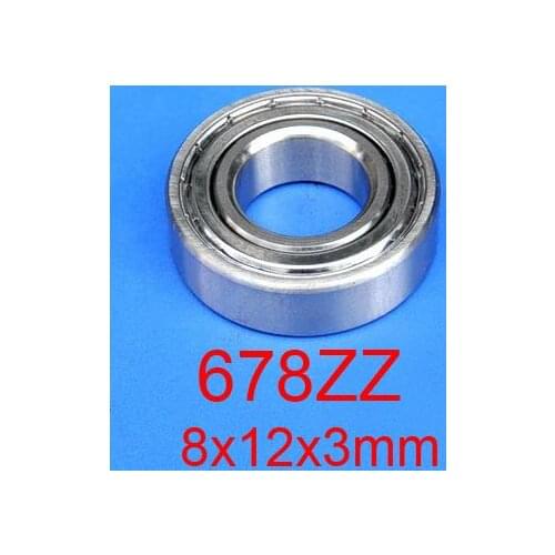 100pcs 678 678ZZ MR128ZZ 8x12x3mm High precision mini thin deep groove ball bearing