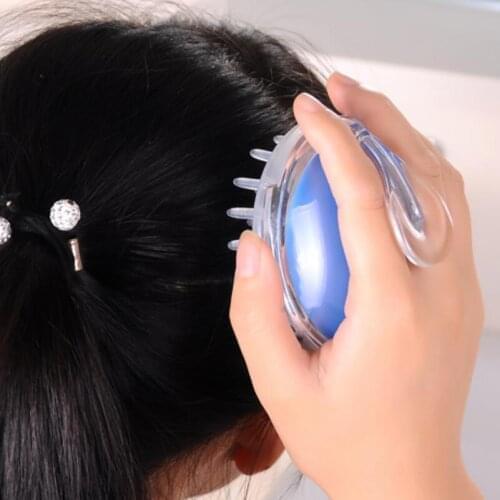 Plastic head meridian comb round silicone head massage wash brush to massage scalp itching bath 100pcs