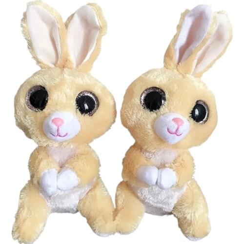 15cm Ty Beanie Big Glitter Eye Stuffed Plush Animal Brown Rabbit Carrot Collection Cute Bunny Doll Child Birthday Christmas Gift