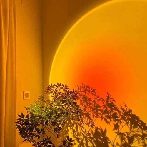 2021 Rainbow Sunset Projection Lamp LED Night Lights For Bedroom Decoration Sunset Lamp Background Wall Atmosphere Colorful Lamp