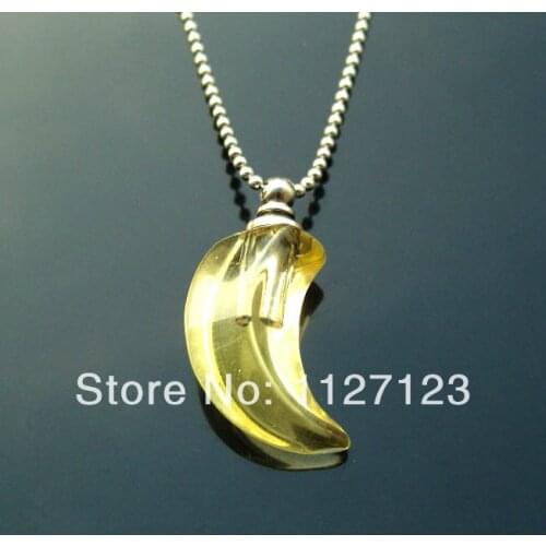 25pcs/lot yellow moon Rice vials pendants rice vial pendant perfume empty glass bottle glass spray perfume bottl