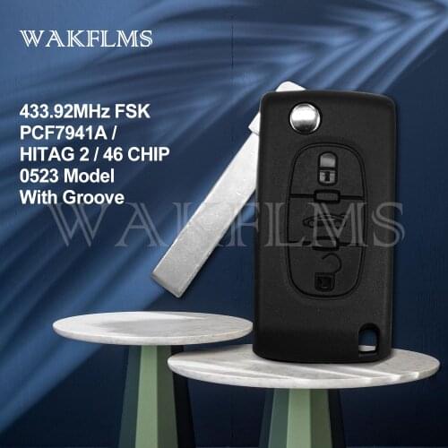 433MHz FSK 0523 Model HU83 7941A Chip Flip Remote Key For Peugeot Expert Citroen DS3 Dispatch C4 Picasso 2009 - 2016