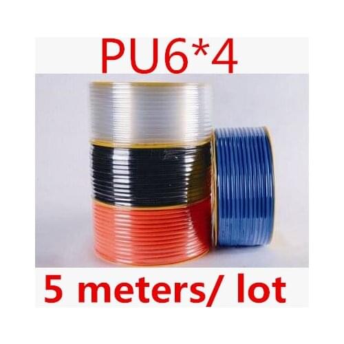 5 meters/lot PU6x4 6 mm OD 4 mm ID Pneumatic PU Tube Hose PU6 * 4