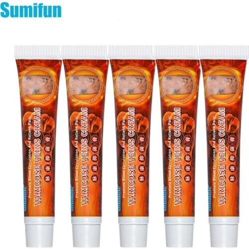 5pcs Sumifun Varicose Veins Treatment Cream 100% Original Vasculitis Phlebitis Spider Pain Relief Ointment Medical Plaster P1109