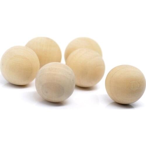 750Pcs Charms Wooden Round Natural Wood Ball Beads No Hole 20mm(6/8") Dia