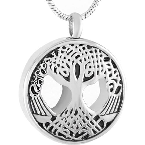 9436 Urn Jewelry Tree of life Stainless Steel Cremation Pets` Men`s Ashes Urn Holder Memorial Pendant Keepsake Necklace Jewelry