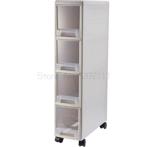 Household plastic drawer storage cabinet storage rack kitchen bathroom slit rack bathroom storage box