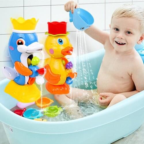 Toddler Toy Bathtub Toys Kids Bath Toys For Bathroom Duck Dolphins Small Dinosaur Water Wheel Toys Bathing Bathtub Toys For Kids
