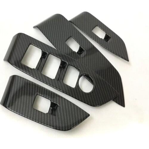 For Mazda CX5 CX 5 CX-5 2017 2018 Car Interior Trim Auto ABS Carbon Fiber Inside Door Handle Power Window Switch Cover Trim