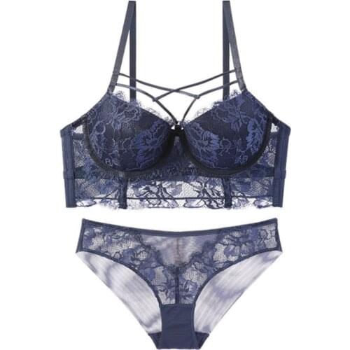 Womens Sexy Lingerie Sexy Bra Set High Quality Polyester Lace Underwear Set Lace Comfortable and Breathable Underwear Set