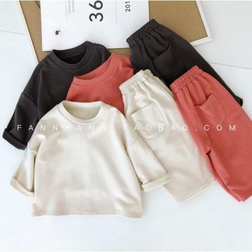 Baby Girl Clothing Sets 2019 Autumn New Toddler Girls Cute Wide Leg Pants Suits Kids Girls Loose Casual Sweatshirt+pant 2pcs Set