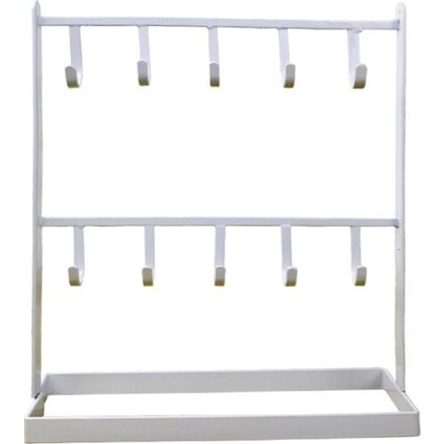 HOT SALES！！！ 2-Layer Earrings Necklace Holder Stand Jewelry Bracelet Display Hook Rack Shelf Wholesale Dropshipping