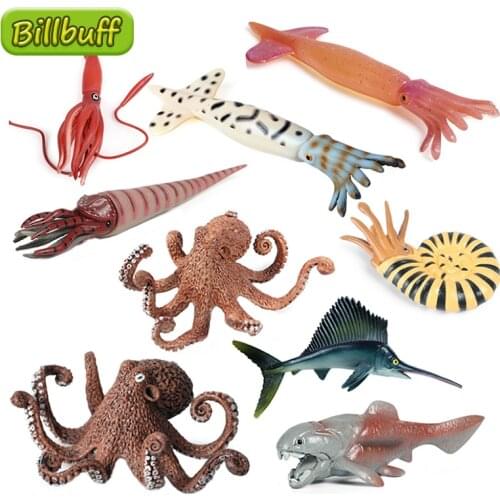 New Simulation Ocean Animal Squid Sailfish Model Action Figures Collection Miniature Cognition Educational Toy for children Gift