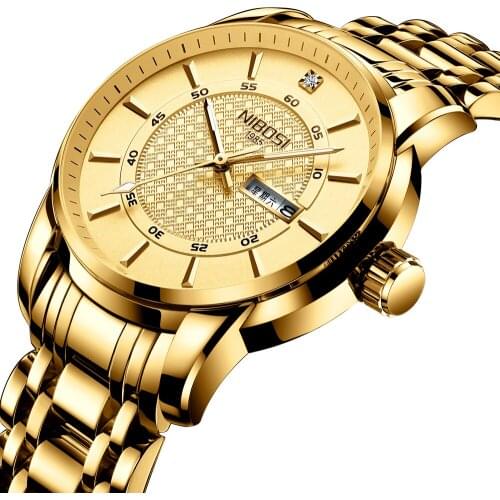 NIBOSI Business Watch Men Stainless Steel 2020 Men Quartz Wristwatch Waterproof Date With Week Relogios Male Clock