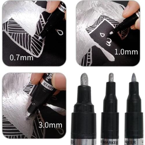 Liquid Chrome Marker Set Leak Proof Metal Paint Chrome Marker Fade-proof Silver Art Mirror Craftwork Pen Household Accessories