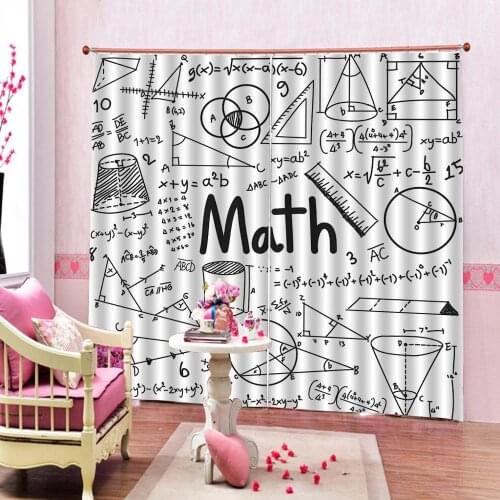 Custom Mathematics Formula Note Formula Equation Geometry Curtains Large Window Living Room Curtains Blackout Curtain