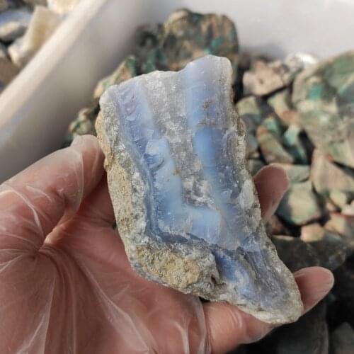 Natural Blue aragonite Agate Stone Turkey Blue Chalcedony Rough Stone Blue Mineral Stone Jewelry Processing Raw Materials