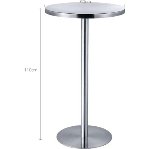 Stainless Steel High Bar Table Round Outdoor Ktv Home Hotel Table Milk Tea Shop Simple High Table