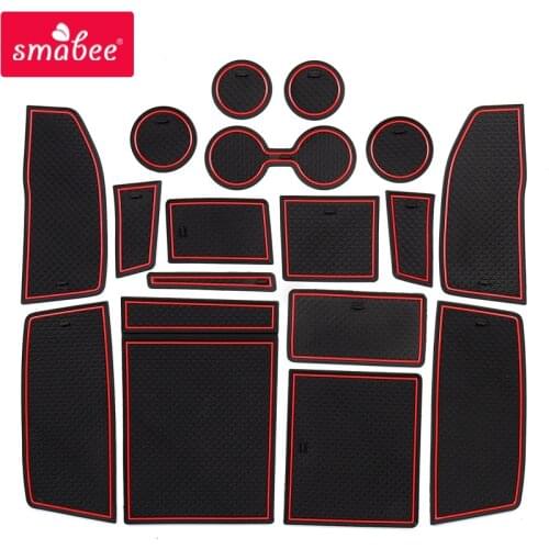 Smabee Anti-Slip Gate Slot Mat For Audi Q5 2017 2018 2019 FY SQ5 Rubber Door Pad Coaster Cup Holders Non-Slip Mats Accessories