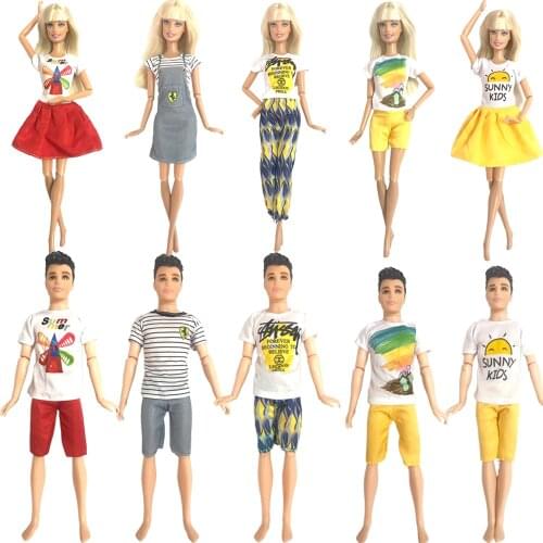 NK 1 Pcs Doll Dress for Barbie Doll Daily Casual Wear Clothes For Ken Doll Boys Girls Doll Accessories Kids Toys JJ