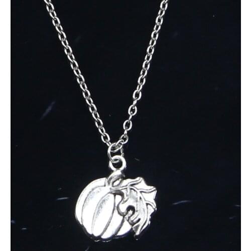 New Fashion Necklace 21x18mm pumpkin leaf fall thanksgiving halloween Pendants Short Long Women Men Gift