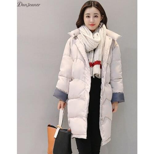 Danjeaner New Arrivals Women Winter Warm Jackets Thickening Cotton Padded Female Slim Long Parkas Plus Size Outerwear Overcoat