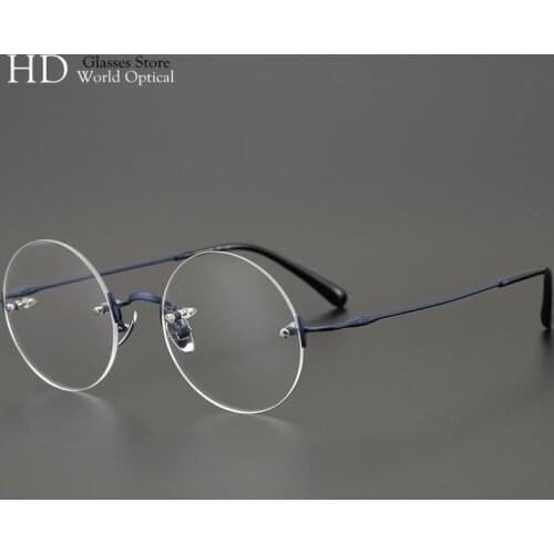 Jobs Similar Rimless Retro Eyeglasses Titanium Round Optical Business Glasses Frame For Mens Myopia Prescription Eye Glasses