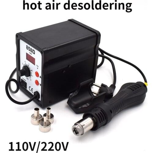 110V/220V 700W 858D Soldering Station LED Digital Solder Iron Desoldering Station BGA Rework Solder Station Hot Air Gun