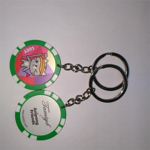 PLASTIC POKER CHIP KEYCHAIN with Your LOGO