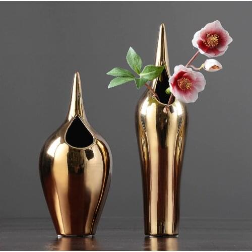 European Style Luxury Ceramic Vase Decoration Creative Living Room Table Top Flower Arrangement Decoration