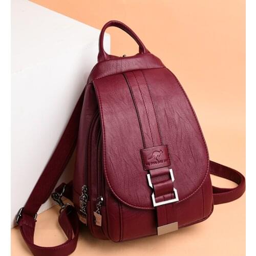 HOT Sale Women PU Leather Backpacks Female Vintage Backpack for Teenage Girls School Chest Bag Travel Bagpack Sac A Dos Back Pac