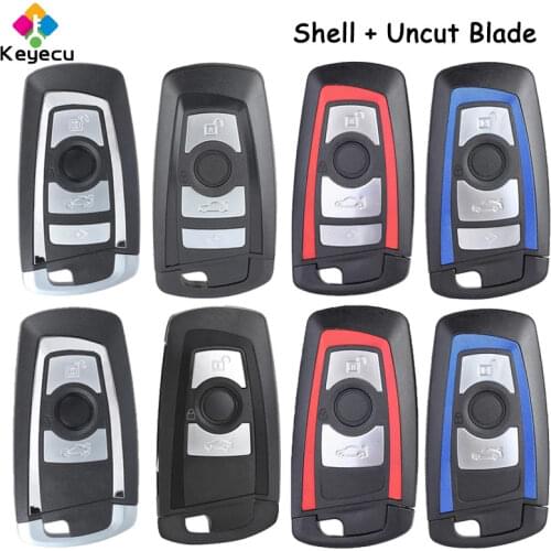 KEYECU Smart Remote Key Shell Case With 3 4 Buttons - FOB for BMW CAS4 F 3 5 7 Series E90 E92 E93 X5 F10 F20 F30 F40 2009-2019