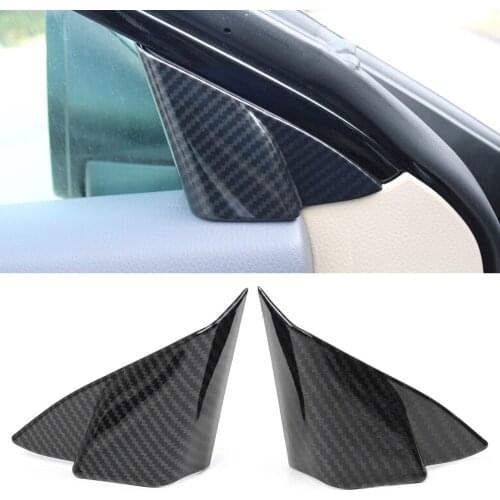 Carbon Fiber Color 2pcs Car Styling ABS Interior Front Triangle Frame Cover Protector For Toyota Camry 2018