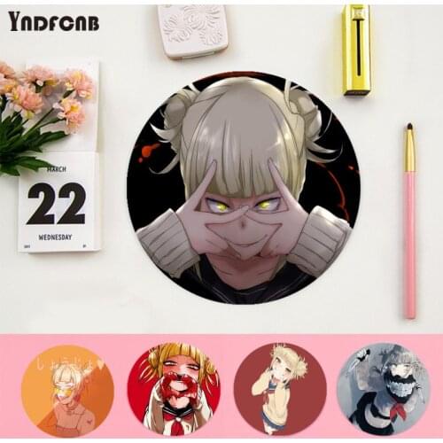 YNDFCNB Beautiful Anime Himiko Toga Beautiful Anime round Mouse Mat Anti-Slip Laptop PC Mice Pad Mat gaming Mousepad