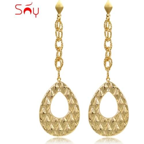 Sunny Jewelry Long Drop Dangle Earrings Fashion Jewelry 2019 Women Accessories Copper High Quality Heart For Party Wedding Daily