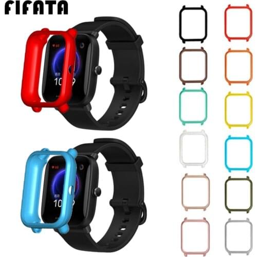 FIFATA TPU Protective Case Bumper For Xiaomi Amazfit Bip U / Bip / POP Smart Watch Cover Edge Frame Shell For Huami Amazfit BipU