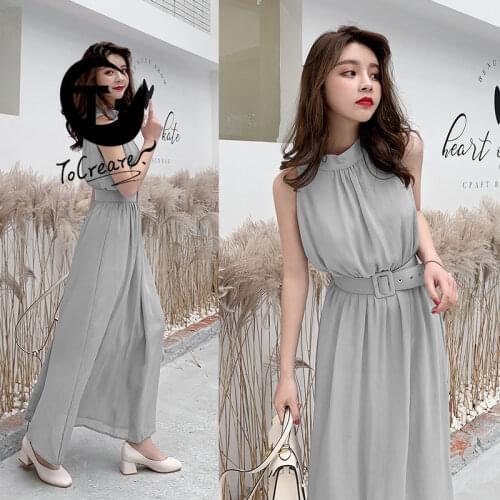 20 Hot Women Chiffon Summer New Pattern Slim Fit Long Sleeveless Dress Korean Edition Beach Longuette Leisure High-Waisted Cool