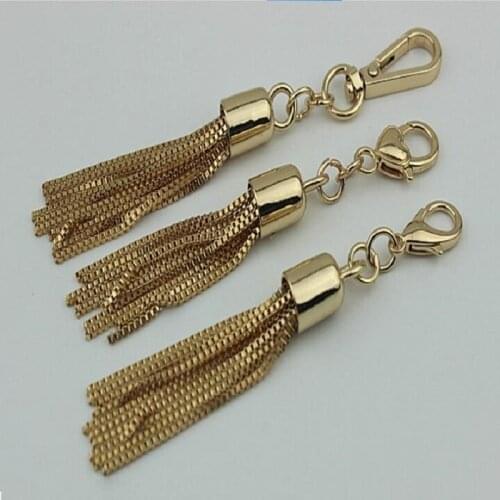 10pcs/lot new metal chain tassel pendant bag hook spring clasp ring handbag hardware accessories