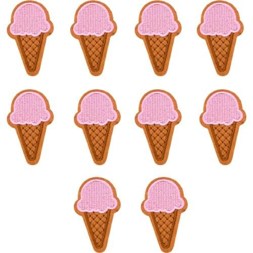 10 pcs Ice cream food patches badges for clothing iron embroidered patch applique iron on patches sewing accessories for clothes