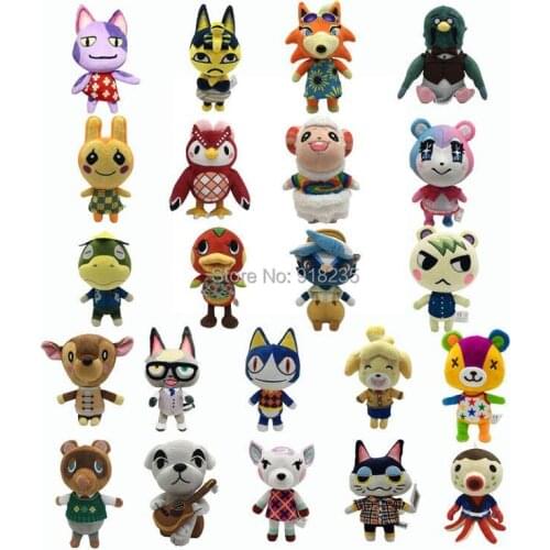 10PCS Animal Crossing Tom Nook Shizue Punchy Diana Zucker Ankha Audie Dom Celest Porter Bunnie Raymond Stitches 20CM Plush Toy