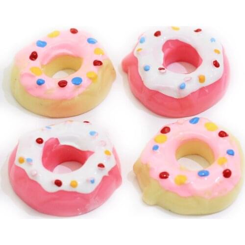 100/50PCS Mixed Donut Flatback Resin Cabochon Kawaii Miniature Food Flat Back Resin Cabochons DIY Embellishment Accessories