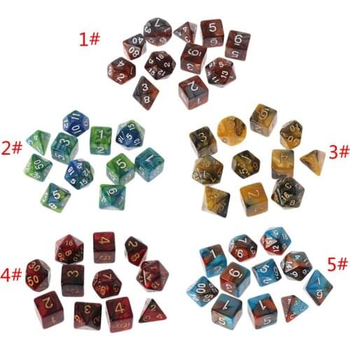11Pcs/Set Digital Dice D4- D20 Sided Dice Acrylic Dice Desktop Game Accessories