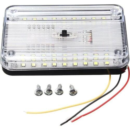 12V 36 SMD Auto Car Dome LED Light Ceiling Interior Rectangular - White Ceiling Lamp for Car 115 x 72 x 15mm