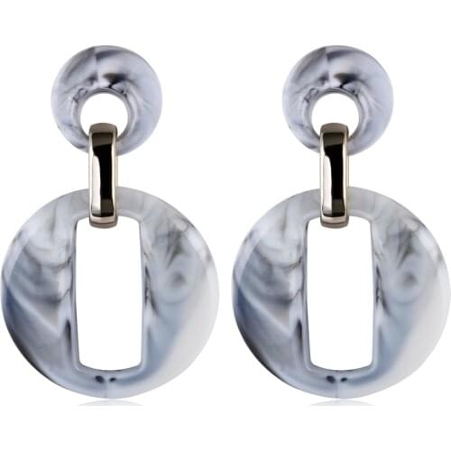 2021 Fashion Jewelry Retro Alloy Resin Double Ring Earrings Charm Beautiful Bride Wedding Womens Earrings Accessories