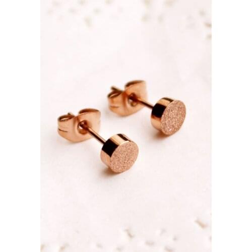 3 Colors Frosted Surface Gold & Silver Plated Earring Fashion Woman Fine Jewelry Titanium Steel Best Gift Free Shipping Not Fade
