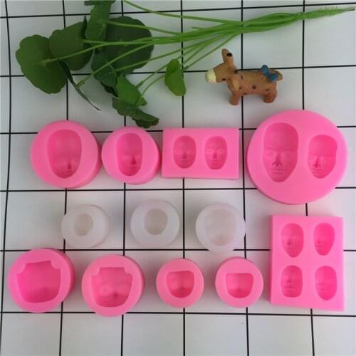 3D Face Silicon Mold Head Mould Cake Decorating Tools Sugar Craft Mould Baking Accessories
